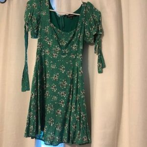 Green floral dress
